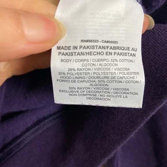 Nike Sportswear Club Fleece Funnel Neck Hoodie Purple Gold Swoosh Sz M - Picture 6 of 9